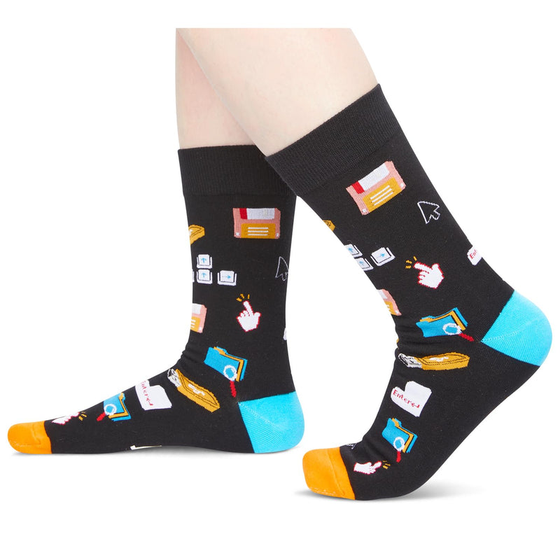 Computer Gifts for Geeks Programmers - Coding Gifts for Computer Engineer Nerd Coders Men, Computer Programmer Socks