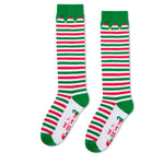 Christmas Gifts Knee High Socks for 10-12 Years Old Kids - Christmas Striped Knee High Elf Socks for Girls Boys