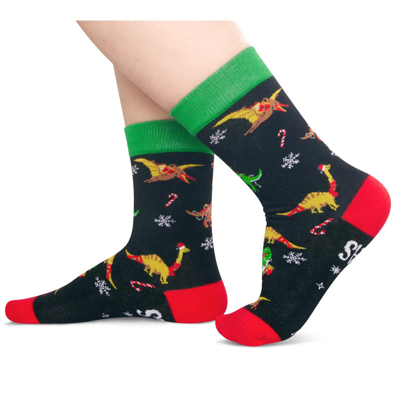 Christmas Gifts Stocking Socks for Teen Boys Girls 2-3 Years Old- Dinosaur Socks Xmas Stocking Stuffers