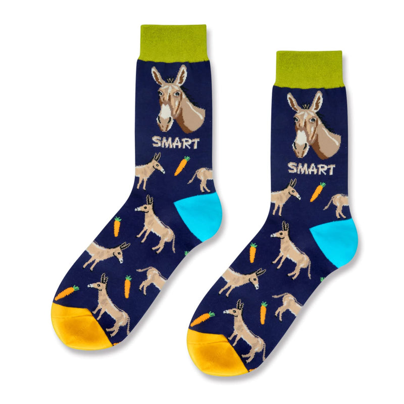 Christmas Funny Gifts for Men - Blue Christmas Stockings Secret Santa Socks Donkey Stocking Stuffers for Donkey Lovers