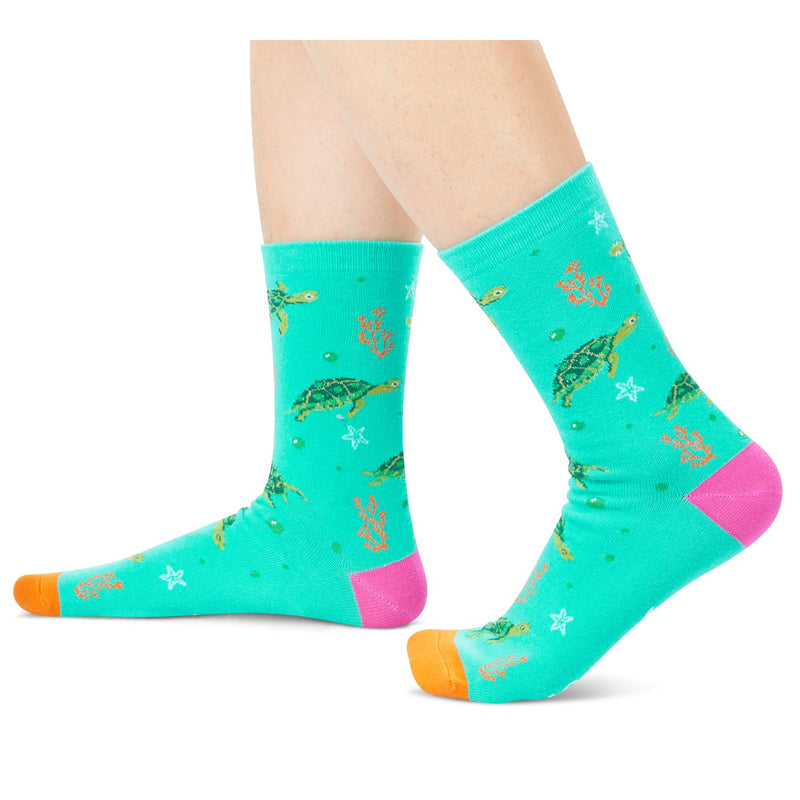 Funny Turtle Gifts for Women Girls; Sea Turtle Ocean Gifts, Turtle Socks Sea Animal Socks