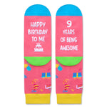 9th Birthday Gifts Ideas Socks - Gifts for Nine Year Old Girls Boys, Gifts for Girls Boys Age 9, Presents for 9 Year Olds 2 Pack