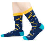 Saxophone Gifts for Men; Funny Music Socks 2 Pairs, Novelty Crazy Musician Saxophone Socks