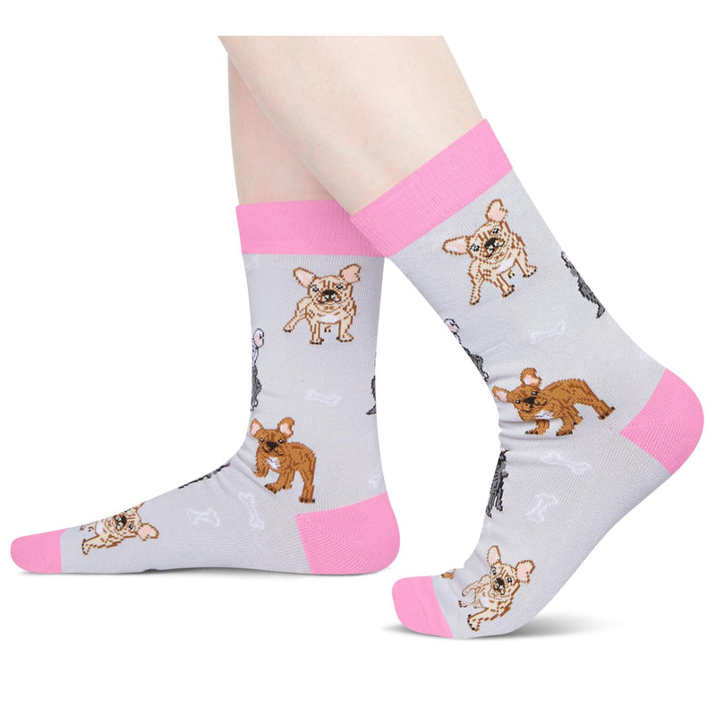 Dog Mom Gifts for Women - Gifts for Frenchie Lovers, Novelty Dog Socks Silly Fun Gifts for Mom Her