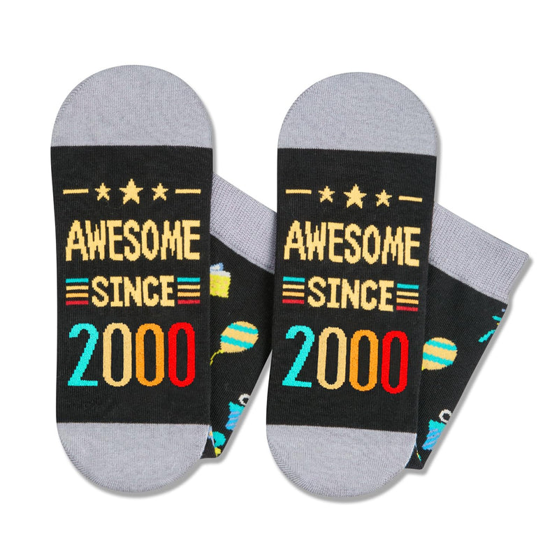 HAPPYPOP 24th Birthday Gifts Ideas Socks - Socks for 24 Year Olds Women Men, Best Gifts for 24 Year Olds, 24th Birthday Socks