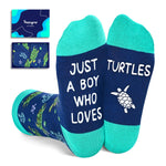 HAPPYPOP Kids Turtle Gifts Boys - Funny Socks for Kids 4-6 Years, Boys Novelty Socks Childrens Sea Turtle Socks