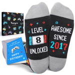 HAPPYPOP 8 Year Old Birthday Gifts Socks Ideas - 2017 Birthday Gifts for Eight Year Olds in Gift Box, Presents for 8 Year Old Boys Girls with Greeting Card