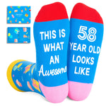 58th Birthday Gift Ideas Socks - 58 Year Old Birthday Gifts for Old Aged Men Women, 58th Birthday Gifts for Him Her