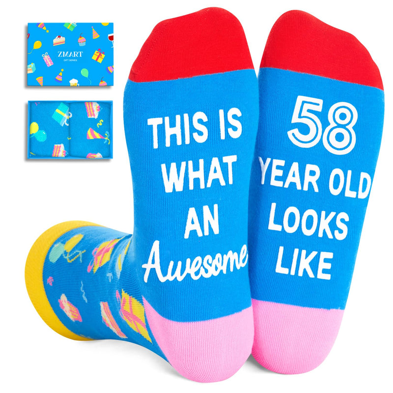 58th Birthday Gift Ideas Socks - 58 Year Old Birthday Gifts for Old Aged Men Women, 58th Birthday Gifts for Him Her