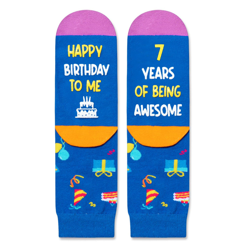 7th Birthday Gift Ideas Socks - Presents for 7 Year Olds, Gifts for Boys Girls Age 7, Socks for 7 Year Old Kids