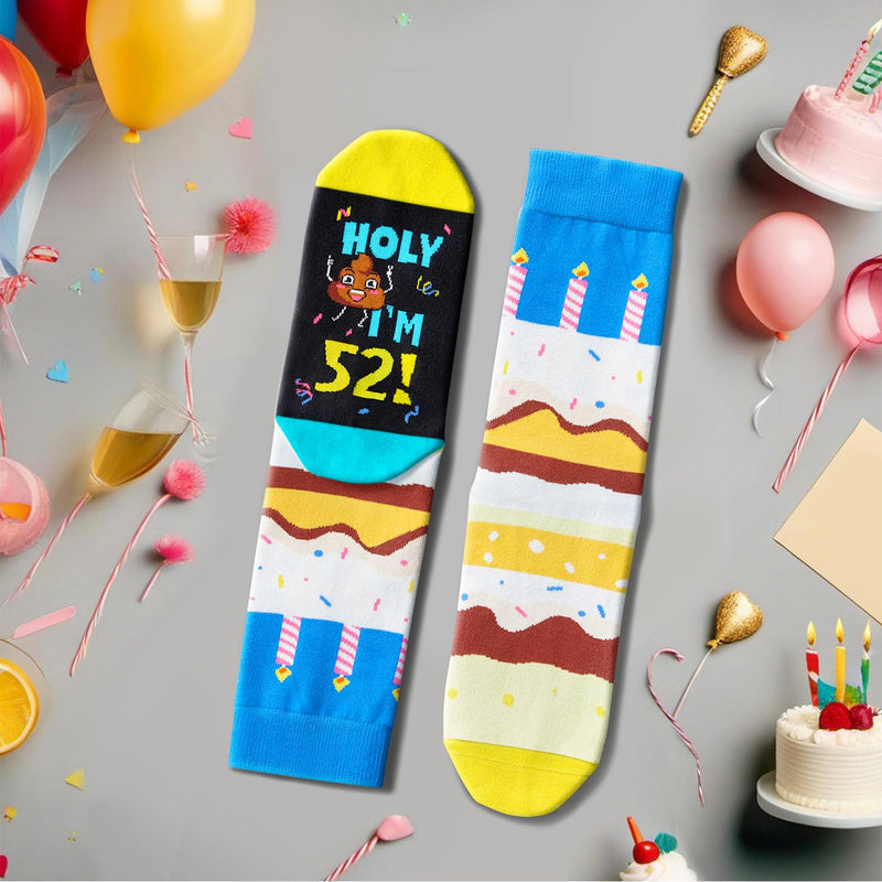 52 Year Old Birthday Gifts for Middle Aged Men Women, Best Gifts for 52 Year Old Man Woman, 52nd Birthday Gifts for Him Her, 52nd Birthday Socks