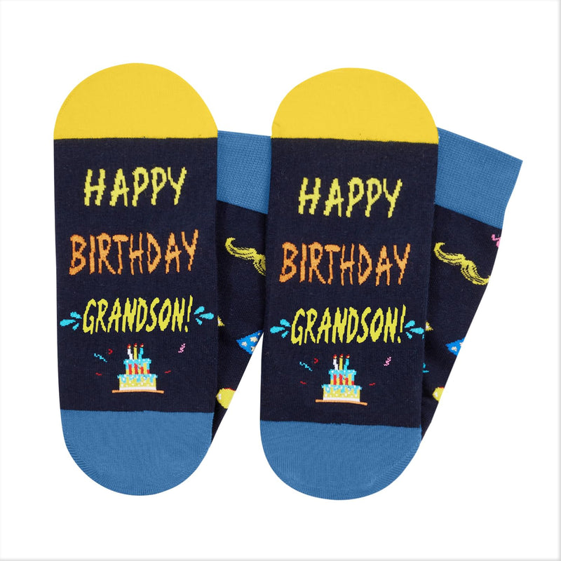 Grandson Birthday Gifts From Grandmother Grandfather - Happy Birthday Socks, 21st 18th Birthday Grandson Gifts