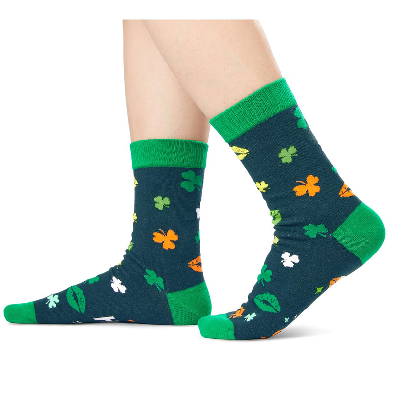 HAPPYPOP St. Patrick's Day Socks for Women Men - Shamrock Socks, Kiss Me Im Irish Gifts Green Socks, St Patricks Day Gifts