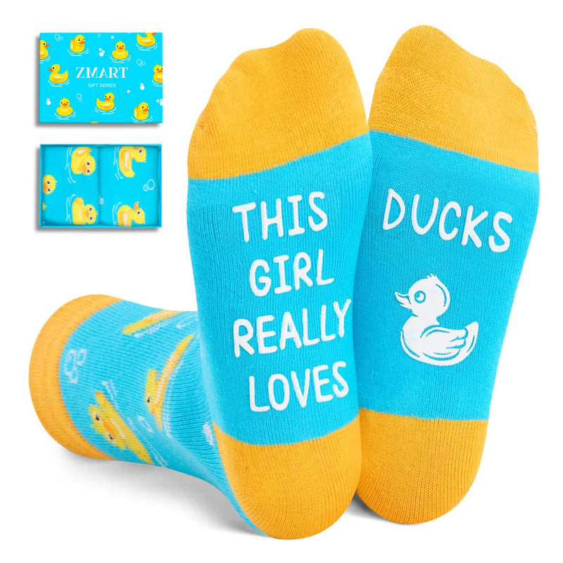 Zmart Cute Animal Socks for Girls - Duck Socks Gifts For Kid 10-12 Years