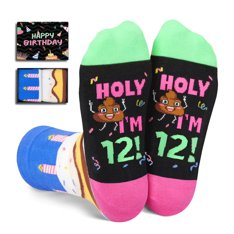 12th Birthday Gift Ideas Socks - Presents for 12 Year Old Girls Boys, Socks for Kids Age 12