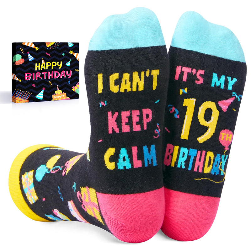 19th Birthday Gifts for 19 Year Old, 19 Gifts Idea for Teen Girls Boys, Happy Birthday Socks for Women Men