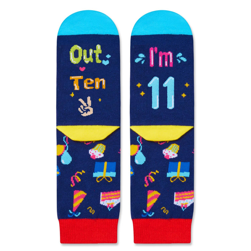 11th Birthday Gifts Socks Ideas - Socks for Kids Age 11, Presents for 11 Year Olds, Gifts for 11 Year Old Tween Girls Boys, Birthday Gift Box with Greeting Card