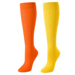 Zmart Slouch Socks for Women Girls - Scrunch Socks for Women Pack, Long High Tube High Socks Orange Yellow 2 Pairs