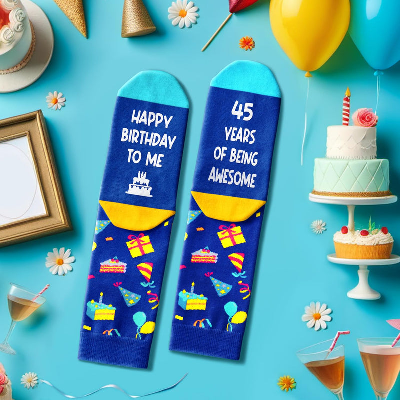 45 Year Old Birthday Gifts for Old Aged Men Women, 45th Birthday Gifts for Him Her, 45th Birthday Socks, Best Gifts for 45 Year Old Man Woman