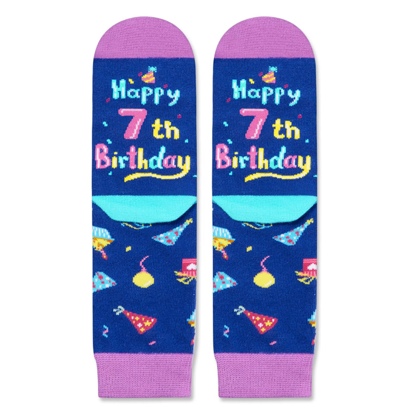 7th Birthday Gifts Ideas for Girls - Socks for Kids Age 7, Presents for 7 Year Olds, Seven Year Old Gifts for Girls Boys, Birthday Gift Box with Greeting Card