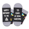 55th Birthday Gift Ideas for Men Women - Socks for 55 Year Old Middle Aged Man Woman, Best Gifts for 55 Year Old Him Her Male Female