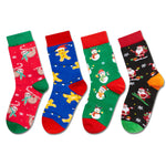 Christmas Gifts Stocking Socks for Kids - Xmas Stocking Stuffers for Boys Girls 4 Pack with Greeting Card