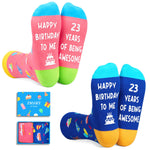 23rd Birthday Gift Ideas Socks - Best Gifts for 23 Year Old Women Men Her Him, 23 Year Old Gifts for Female Male 2 Pack