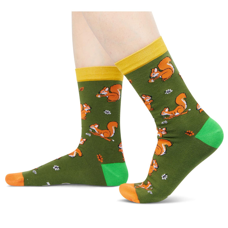 Funny Squirrel Gifts for Squirrel Lovers, Squirrel Socks Silly Fun Socks Stocking Stuffers for Mom and Dad