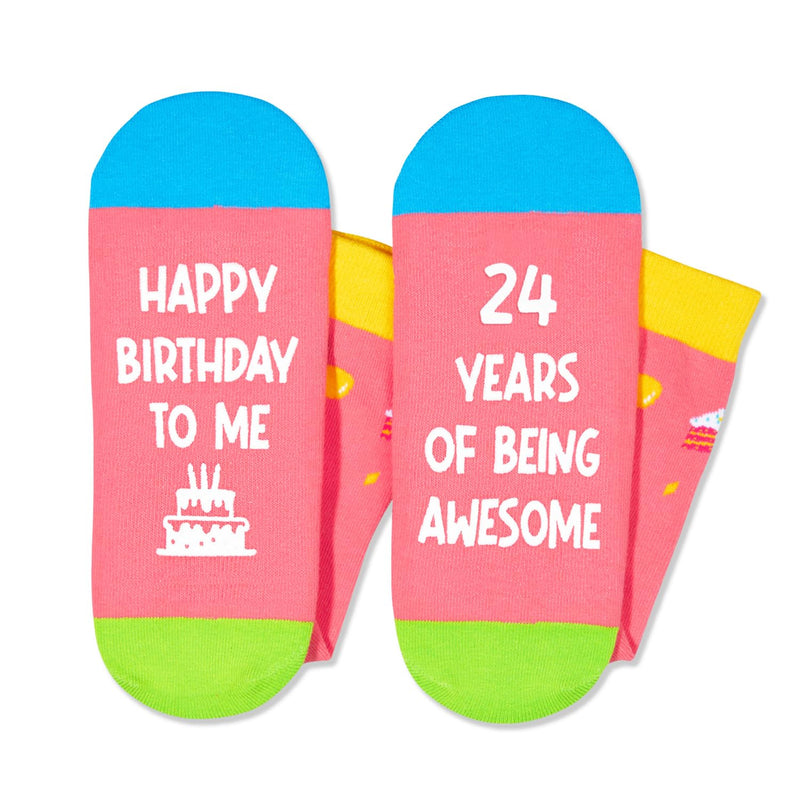 24th Birthday Gift Ideas Socks - Best Gifts for 24 Year Old Women Men Her Him, 24 Year Old Gifts for Female Male 2 Pack