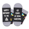 61st Birthday Gift Ideas for Men Women - Socks for 61 Year Old Middle Aged Man Woman, Best Gifts for 61 Year Old Him Her Male Female