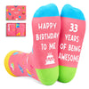 33rd Birthday Gifts Ideas for Women - Socks for 33 Year Olds, 33rd Birthday Gifts for Her Him, Best Gifts for 33 Year Old Woman Man