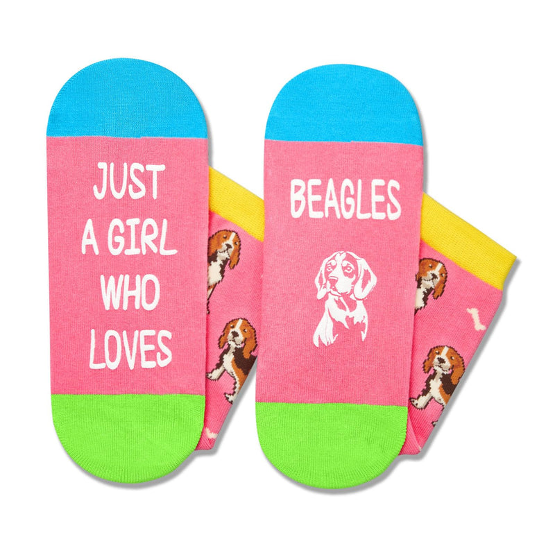 Funny Beagles Socks for Girls - Crazy Beagles Gifts Silly Fun Weird Gifts In Pink