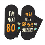 80th Years Old Birthday Gifts for Men - Socks for 80 Year Olds, Gift Ideas for 80 Year Old Man Woman, 80th Birthday Black Socks