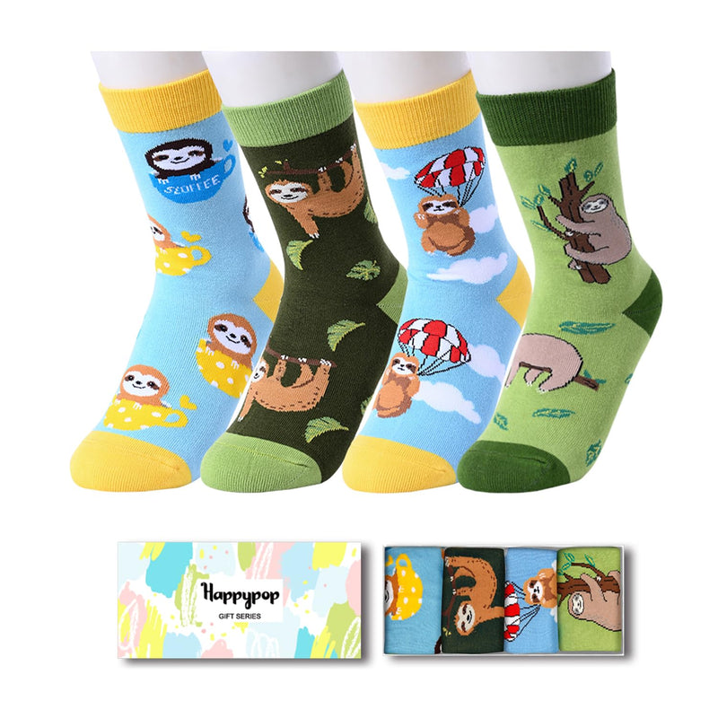 Crazy Socks for Boys - Silly Kids Sloth Socks, Funny Gifts for Little Boys Sloth Gifts 4 to 6 Years