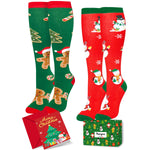 Christmas Gifts Stocking Socks for Kids - Secret Santa Knee Socks Gingerbread Snowman Socks 7-9 Years