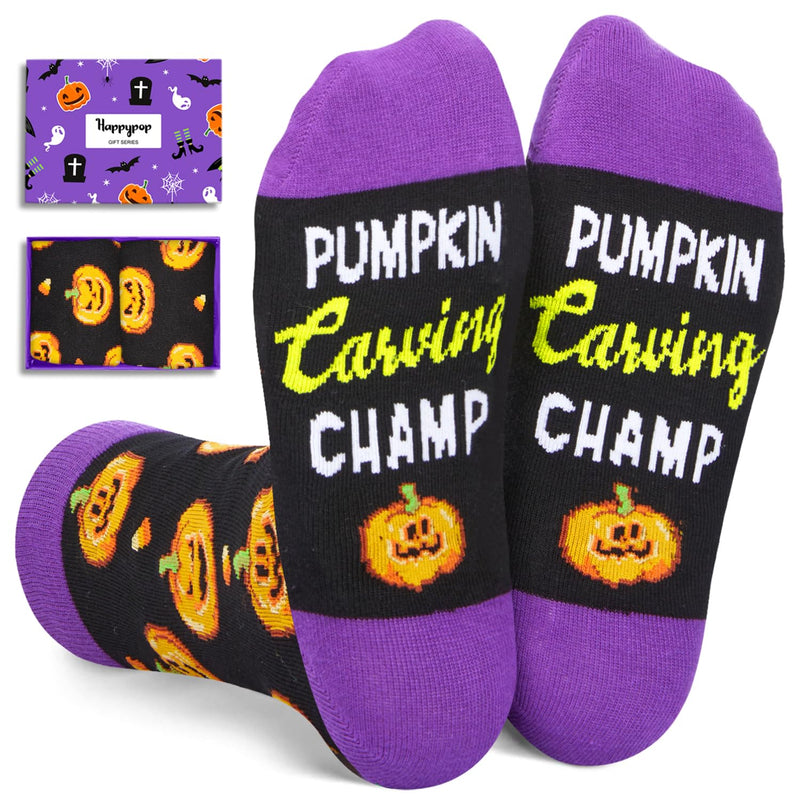 Halloween Gifts Spooky Gifts Boys Girls - Halloween Gifts Kids 7-9 Years Old, Crazy Fun Pumpkin Socks