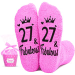 27th Birthday Gifts for Women, 27 Year Old Women Female Birthday Gifts, Happy 27th Birthday Socks for Woman Girls