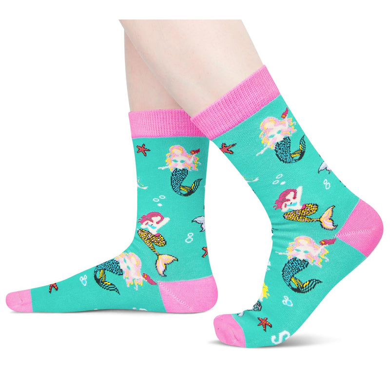 Mermaid Gifts for Women Girls - Crazy Mermaid Socks Ocean Gifts, Marine Animal Socks for Teens