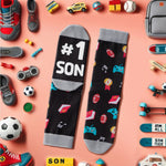 HAPPYPOP Funny Gifts For Son - Mother Son Gifts Father Son Gifts, Dad Son Gifts Mom Son Gifts, Bonus Son Gifts, Funny Men Socks