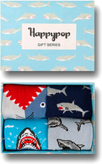 Shark Gifts for Boys - Crazy Shark Socks Kids, Funny Ocean Silly Socks for kids Boys 10-12 Year Old 4 Pack