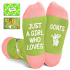 Funny Goat Gifts for Girls - Goat Socks for Goat Lovers Farm Animal Socks Goat Stuff Kid 7-9 Years