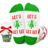 HAPPYPOP Christmas Gifts Stocking Socks for Kids - Light Up Cupcake Socks Xmas Stocking Stuffers for 7-9 Years Boy Girl