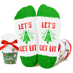 HAPPYPOP Christmas Gifts Stocking Socks for Kids - Light Up Cupcake Socks Xmas Stocking Stuffers for 7-9 Years Boy Girl