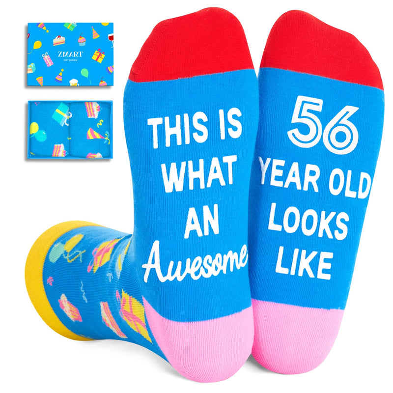 56th Birthday Gift Ideas Socks - 56 Year Old Birthday Gifts for Old Aged Men Women, 56th Birthday Gifts for Him Her