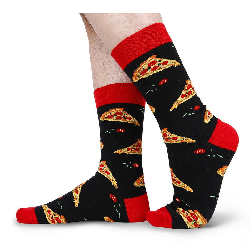 HAPPYPOP Food Socks Pizza Box Bacon Donut Meat Taco Socks - Mens Crazy Fun Novelty Sock