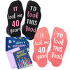 40th Birthday Gifts Ideas Socks - Funny Gifts for Guys in Their 40s, 40 Year Old Gifts for Men Women, 40th Birthday Socks Pack With Greeting Card