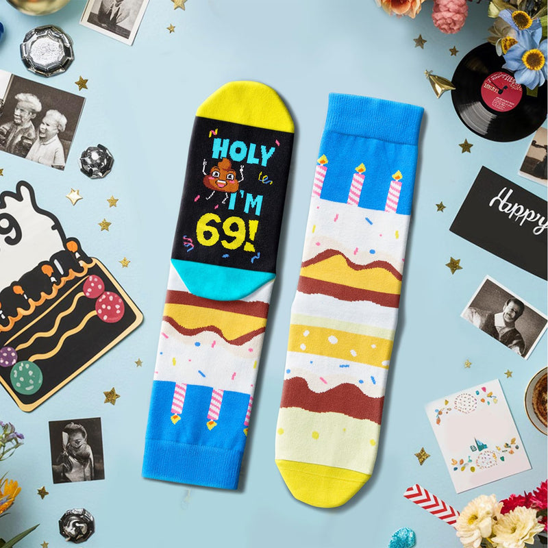 69 Year Old Birthday Gifts for Middle Aged Men Women, Best Gifts for 69 Year Old Man Woman, 69th Birthday Gifts for Him Her, 69th Birthday Socks