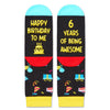 6th Birthday Gift Ideas Socks - Presents for 6 Year Old Girls Boys, 6t Socks for Kids, Six Year Old Gifts