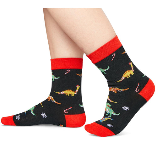 Christmas Gifts Stocking Socks for Kids - Christmas Socks Dinosaur Socks for Boys Girls 6-9 Years