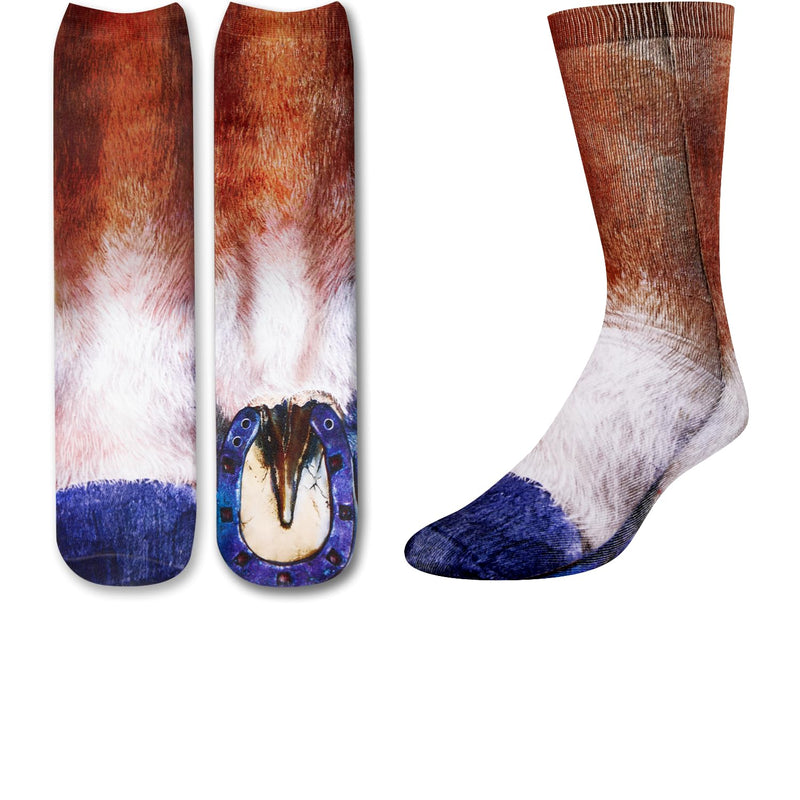 HAPPYPOP Funny Hoof Socks Men Women - Funny Gifts Novlety Gifts Crazy Silly Socks for Horse Lovers